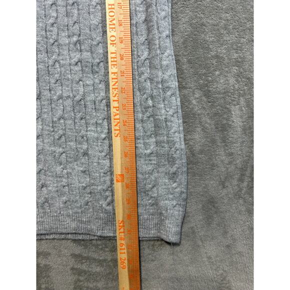 miss selfridge cable v neck fitted sweater midi dress pale gray heather size 4-6 - Picture 5 of 11